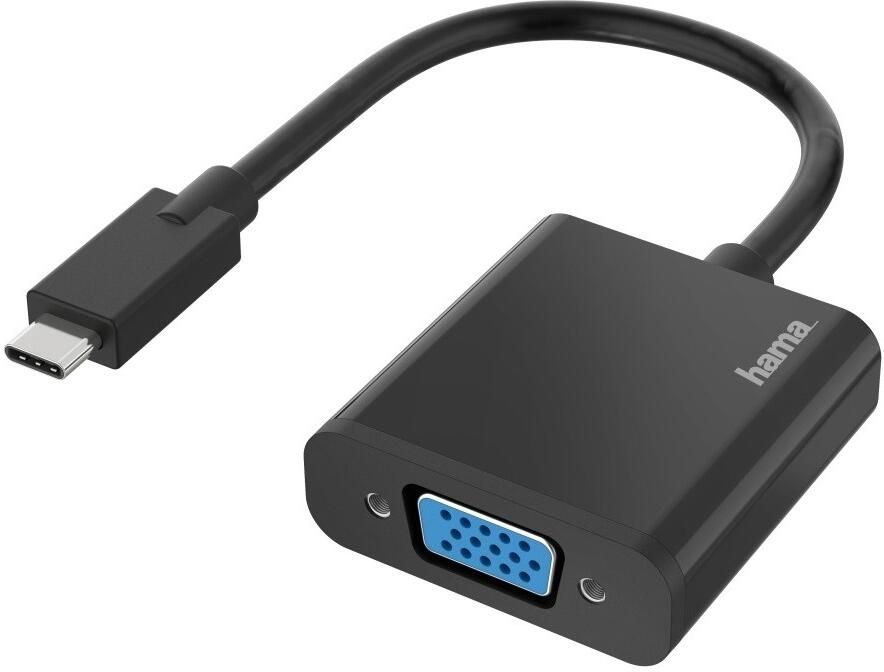 Hama Video-adapter USB-C-stekker VGA-aansluiting Full-HD 1080p TV accessoire Zwart