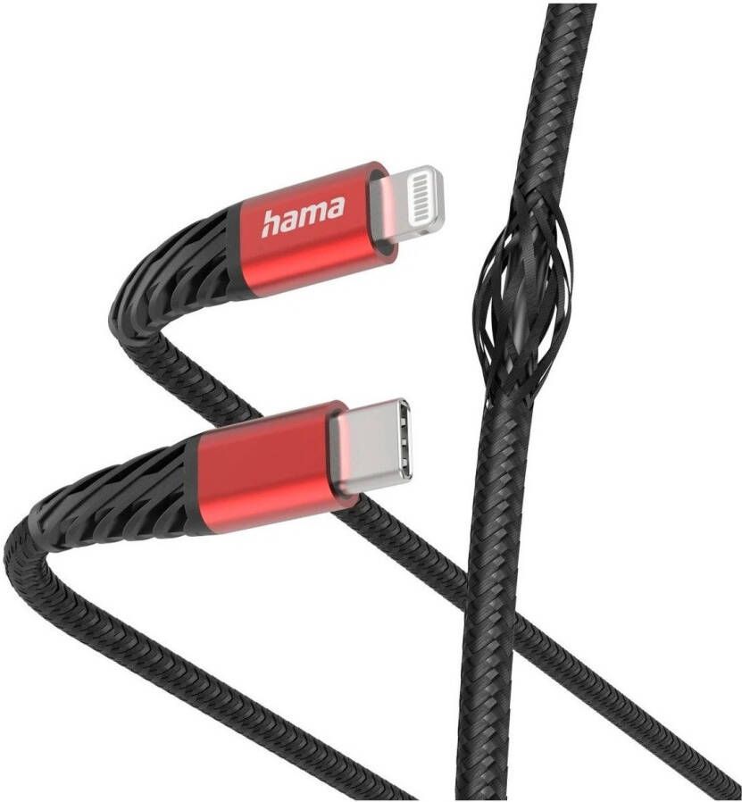 Hama Oplaad- gegevenskabel Extreme USB-C Lightning 1 5 m Oplader Zwart