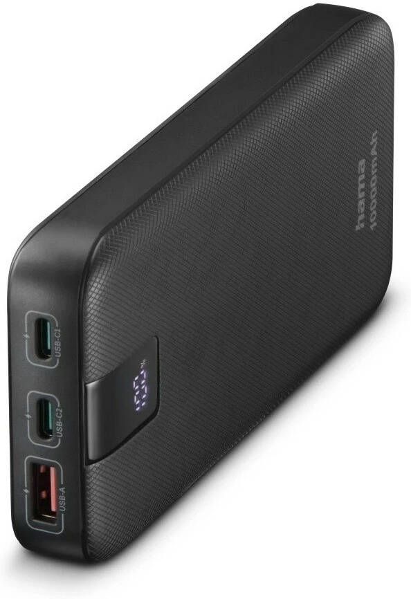 Hama PD 10 Power Pack 10000 mAh 3 Outputs 2x USB-C 1x USB-A Powerbank Grijs