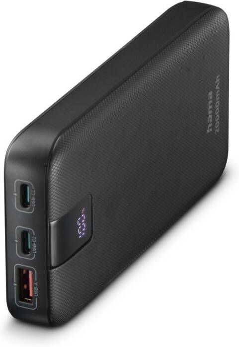 Hama PD 20 Power Pack 20000 mAh Outputs:2x USB-C USB-A Fast Charging Powerbank Grijs