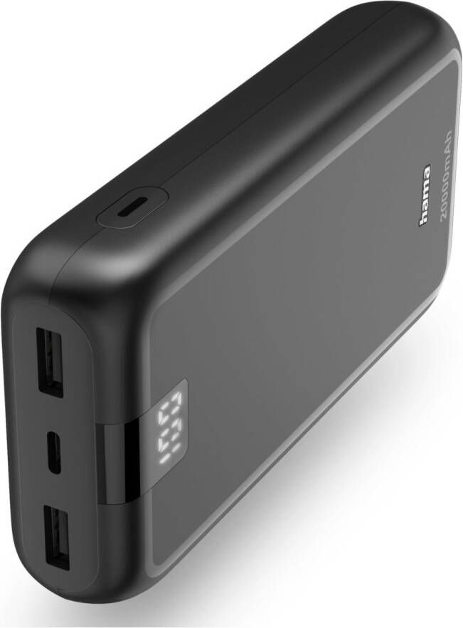 Hama Performance 20 Power Pack 20000 mAh 3 Outputs:USB-C 2x USB-A Powerbank Grijs