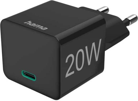 Hama Snellader USB-C 20 W Oplader Zwart