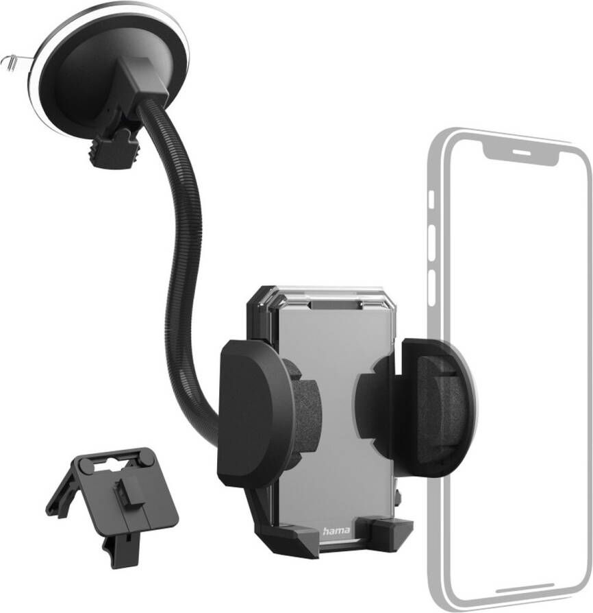 Hama Smartphone-houder 2-in-1 auto gsm-houderset "multi" voor ventilatie en glas