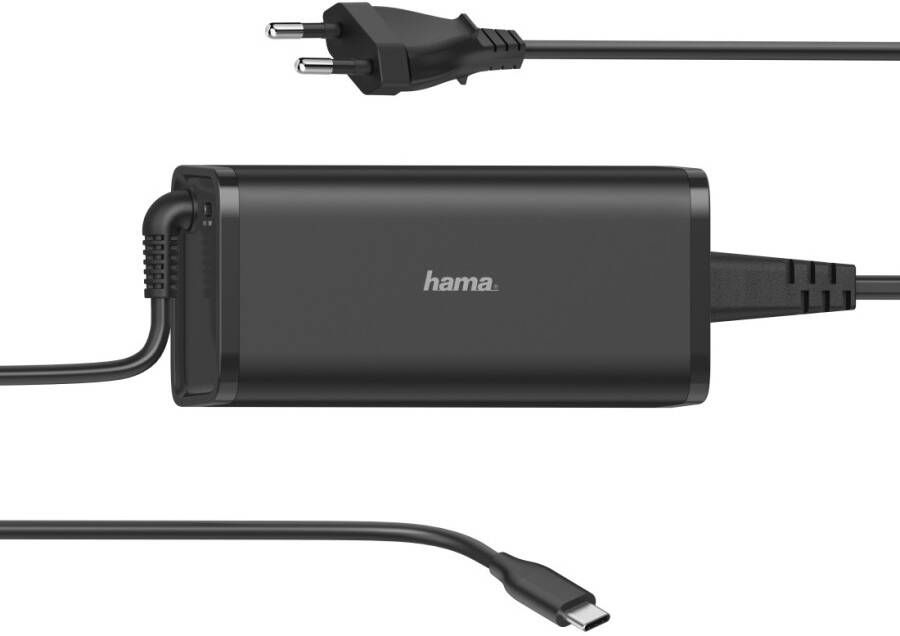 Hama UNIVERSELE USB-C-NOTEBOOK-NETADAPTER POWER DELIVERY (PD) 5-20V 100W Voeding Zwart