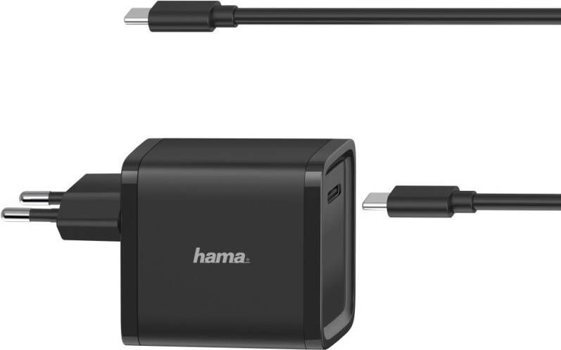 Hama UNIVERSELE USB-C-NOTEBOOK-NETADAPTER POWER DELIVERY (PD) 5-20V 45W Voeding Zwart