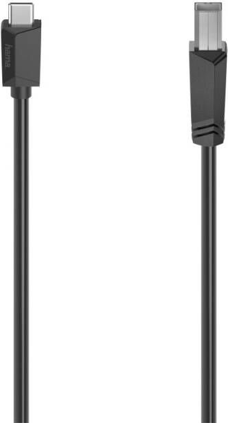 Hama USB-C-kabel USB-C-stekker USB-B-stekker USB 2.0 480 Mbit s 1 50 m Kabel Zwart