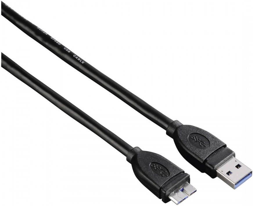 Hama USB-IT-kabel 3.0 USB-A naar A-micro-B 0 75 meter Presenter Zwart