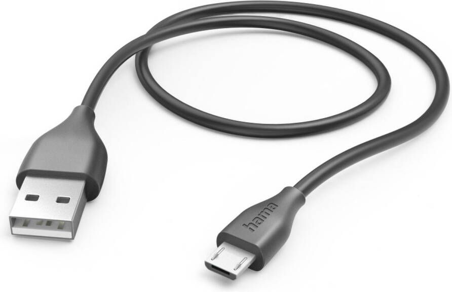 Hama USB-Kabel USB-A naar Micro-USB 1 5 m Oplader Zwart