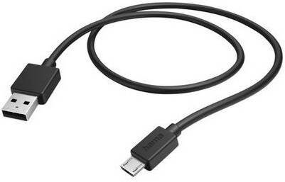 Hama USB-Kabel USB-A naar Micro-USB 1 m Oplader Zwart