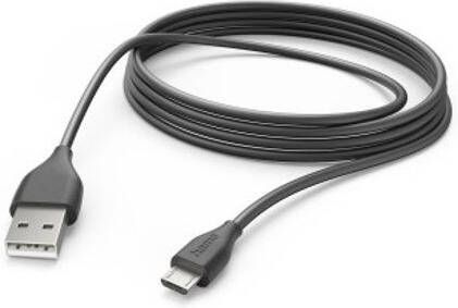 Hama USB-Kabel USB-A naar Micro-USB 3 m Oplader Zwart