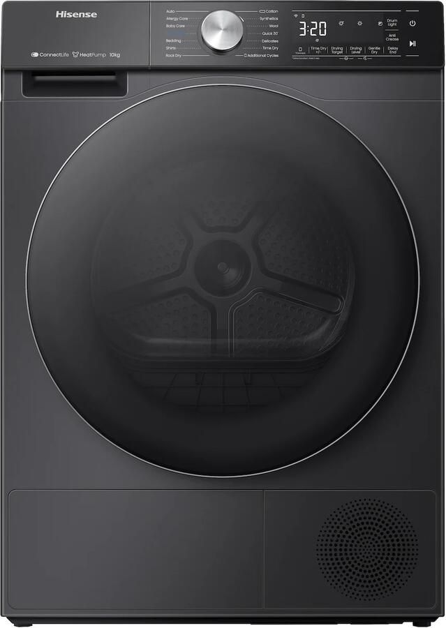 Hisense 5S Serie DH5S102BB -Wasdroger met A+++ Energielabel Warmtepompdroger 10kg ConnectLife Basket Dry