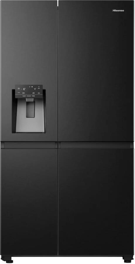 Hisense RS818N4IFD- Amerikaanse koelkast Energielabel D Vaste Wateraansluiting Water- & ijsdispenser Metal Cooling No Frost RVS Multi-Air Flow Fast Freeze 35dB (A) Inverter Compressor 632 Liter