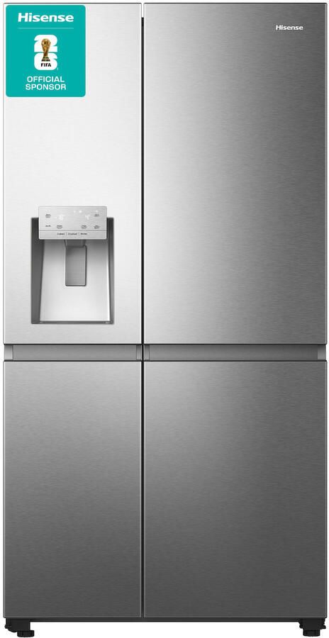 Hisense RS818N4TIC Amerikaanse koelkast Energielabel C Water- & ijsdispenser Metal Cooling No Frost RVS Multi-Air Flow Fast Freeze 35dB (A) Inverter Compressor 632 Liter