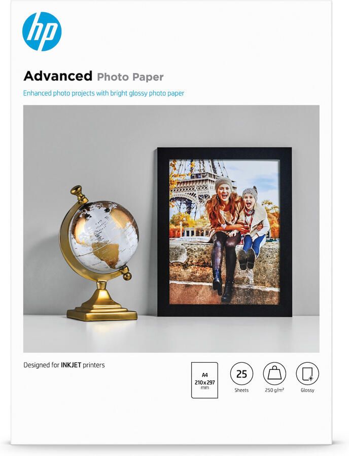 HP Advanced fotopapier glanzend 250 g m2 A4 (210 x 297 mm) 25 vellen Kopieerpapier