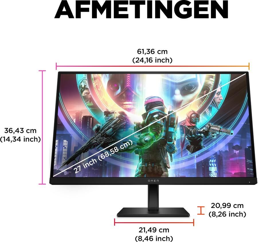 HP OMEN 27qs 27" QHD 240Hz Gaming monitor Zwart