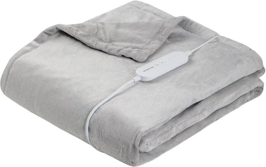 Inventum HB185G Elektrische omslagdeken Warmtedeken 1 persoons 180 x 130 cm Fleece Lichtgrijs