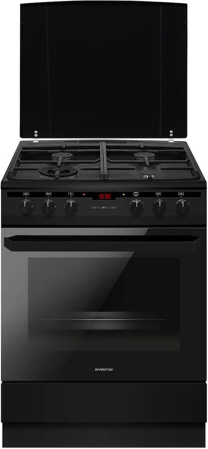 Inventum VFG6034WGZWA Vrijstaand gasfornuis Elektrische oven 4 kookzones 60 cm 65 liter Zwart - Foto 2