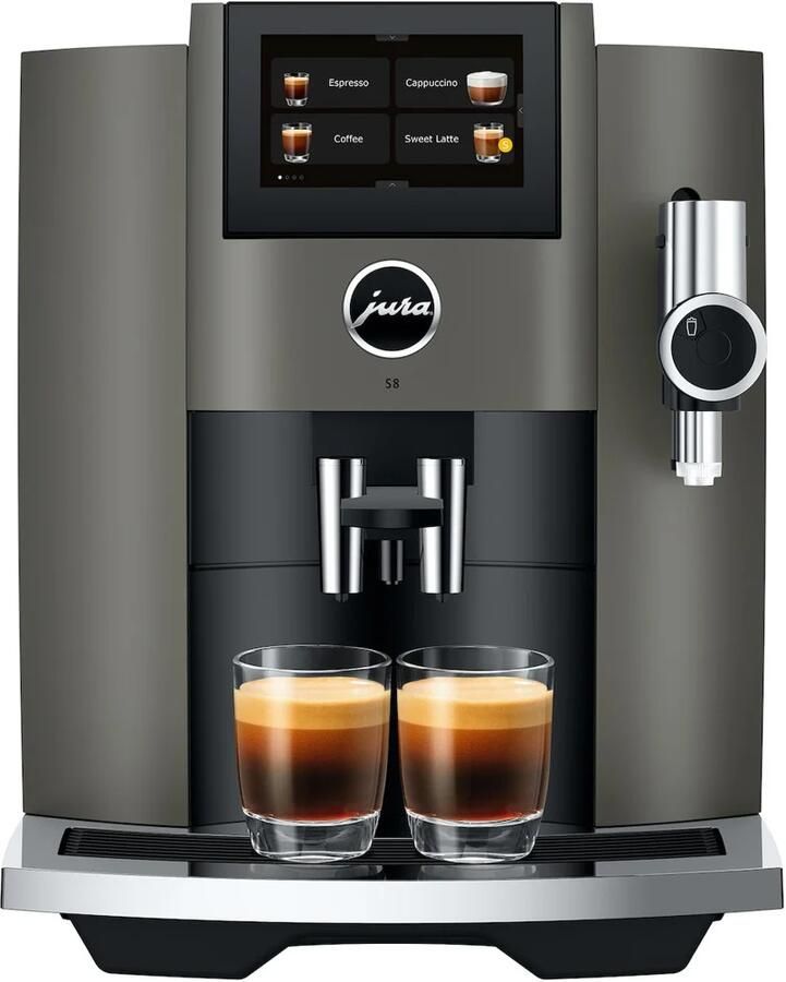 JURA S8 Dark Inox (EB) Model 2023 volautomaat espressomachine met automatische melkopschuimer [incl. gratis schoonmaakpakket twv 37 99 en gratis koffiebonen van LUDIQX Koffie] - Foto 4