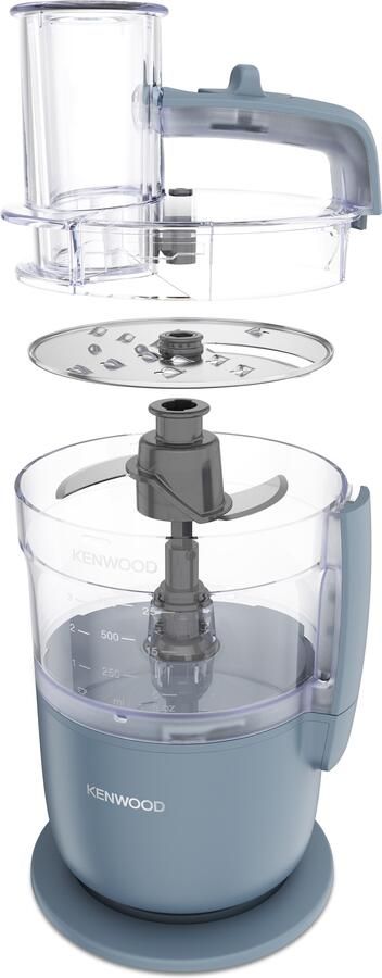 Kenwood MultiPro Go FDP22.130GY Foodprocessors Blauw Snijd Rasp direct op je bord Opbergen in je keukenlade Veelzijdig: hakken snijden raspen Vaatwasser bestendige accessoires [onderdeel GO collectie] - Foto 4