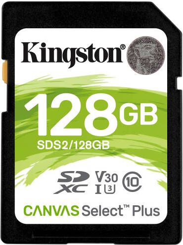 Kingston Canvas Select Plus SDXC 128GB SD-Kaart Zwart