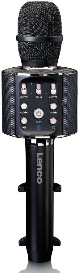 Lenco BMC-090BK Bluetooth Karaoke Microfoon Met Speaker en Verlichting Zwart