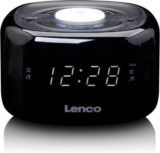 Lenco FM Wekkerradio met nachtlamp Zwart