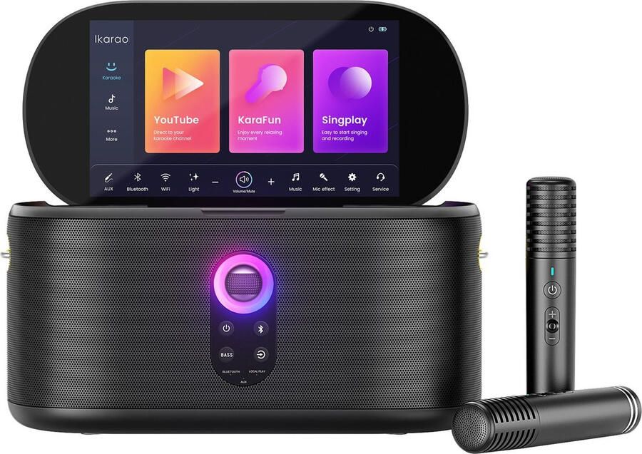 Lenco Ikarao Shell S1 karaoke systeem Bluetooth speaker Zwart