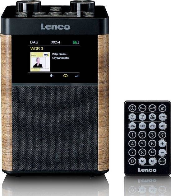 Lenco Portable DAB+ FM Radio Bluetooth 10W Speaker 14H Batterij Hout