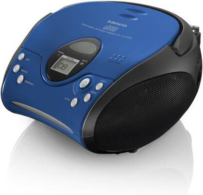 Lenco Draagbare stereo FM radio met CD-speler Blauw-Zwart