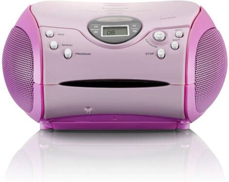 Lenco SCD-24 draagbare radio CD speler roze