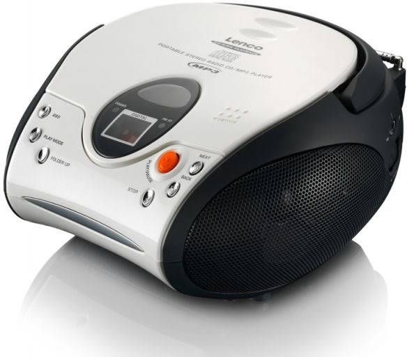 Lenco SCD-24 draagbare radio CD speler wit