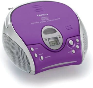 Lenco Draagbare stereo FM radio met CD-speler Paars