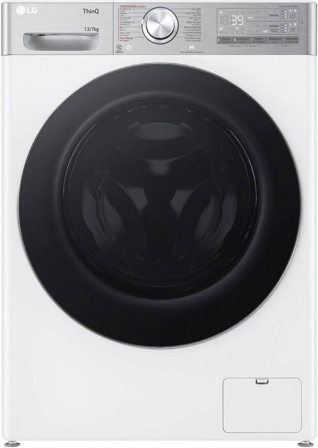 LG F4DR9537S2W A-20% 13 kg Was- droogcombinatie met TurboWash™ 39 Slimme AI DD™ motor EzDispense™ Hygiënisch wassen met stoom ThinQ™