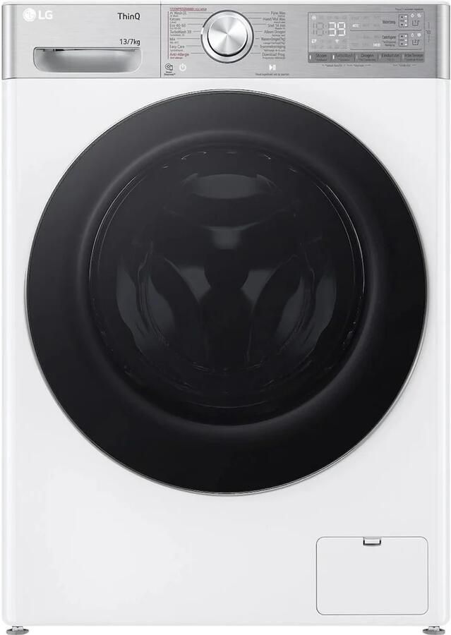 LG F4DR9537S2W A-20% 13 kg Was- droogcombinatie met TurboWash™ 39 Slimme AI DD™ motor EzDispense™ Hygiënisch wassen met stoom ThinQ™