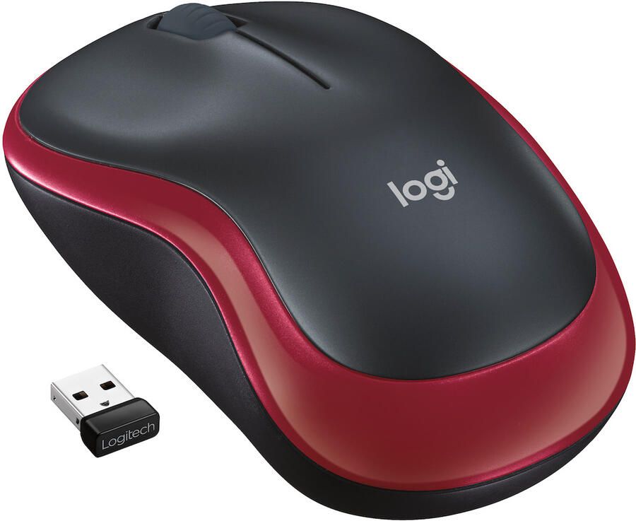 Logitech M185 Draadloze Muis Rood