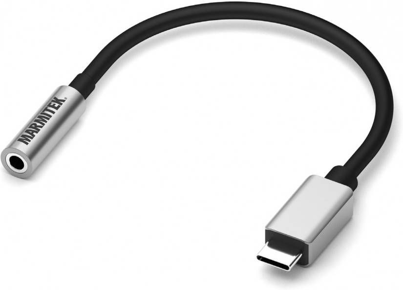 Marmitek Adapter USB type C naar Audio 3 5 mm jack female USB Hub Zwart