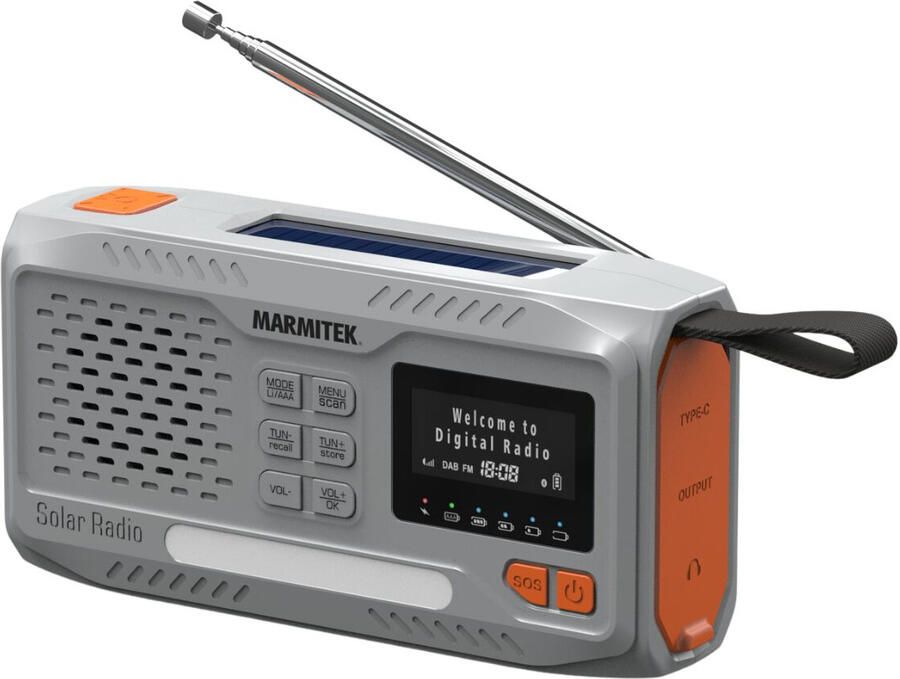 Marmitek RESQ 100 Noodradio DAB radio Grijs