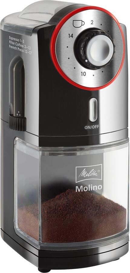 Melitta Molino Elektrische koffiemolen Zwart rood Inhoud 200g 100 W Automatische uitschakeling - Foto 2