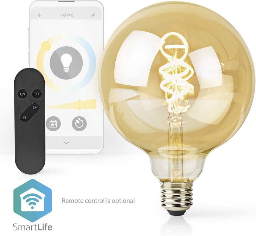 Nedis SmartLife LED Filamentlamp | Wi-Fi | E27 | 360 lm | 4.9 W | Warm tot Koel Wit