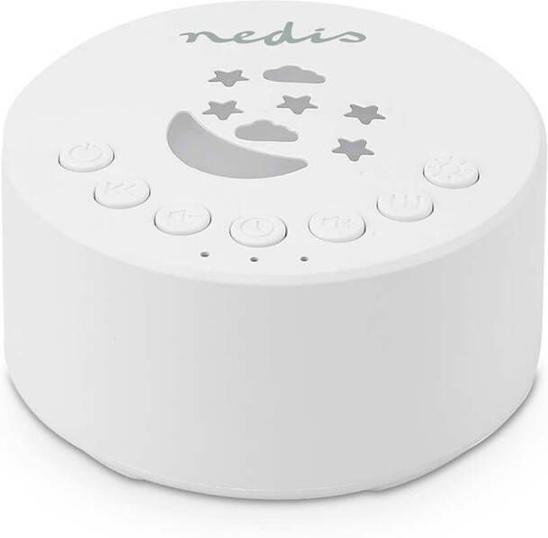 Nedis White Noise Machine | 18 Sound Options | 1 W | Maximale batterijduur: 18 uur | Dimbaar Licht | Tijds Smart home accessoire Wit