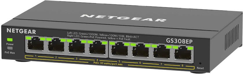 Netgear GS308EP-100PES Switch Zwart