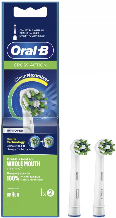 Oral B Opzetborstel Cross Action 3D 2 stuks Mondverzorging accessoire Wit