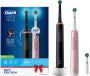 Oral B Pro 3 3900 Duo Zwart en Roze Elektrische tandenborstel met extra opzetborstel! - Thumbnail 3