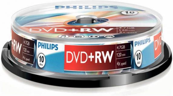 Philips Dvd+Rw 4 7Gb 4Xspeed Spindle 10 Stuks