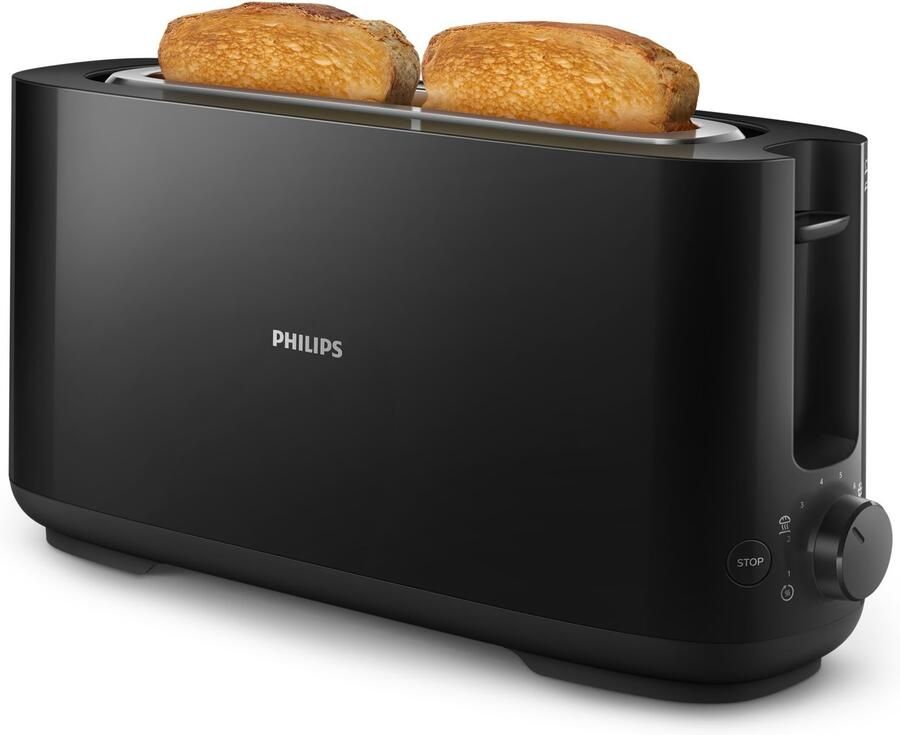 Coppens Philips Broodrooster longslot zwart Daily Collection