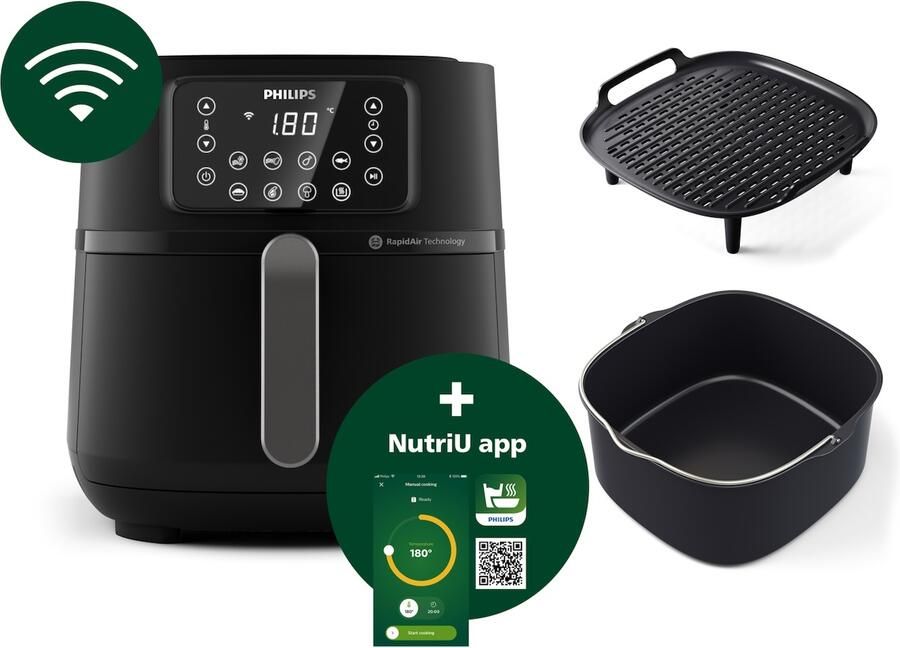 Philips Airfryer Connected 5000 Series HD9285 96 7 2 liter (XXL) Heteluchtfriteuse 16 programma's Quickclean Met bakvorm & grillplaat - Foto 2