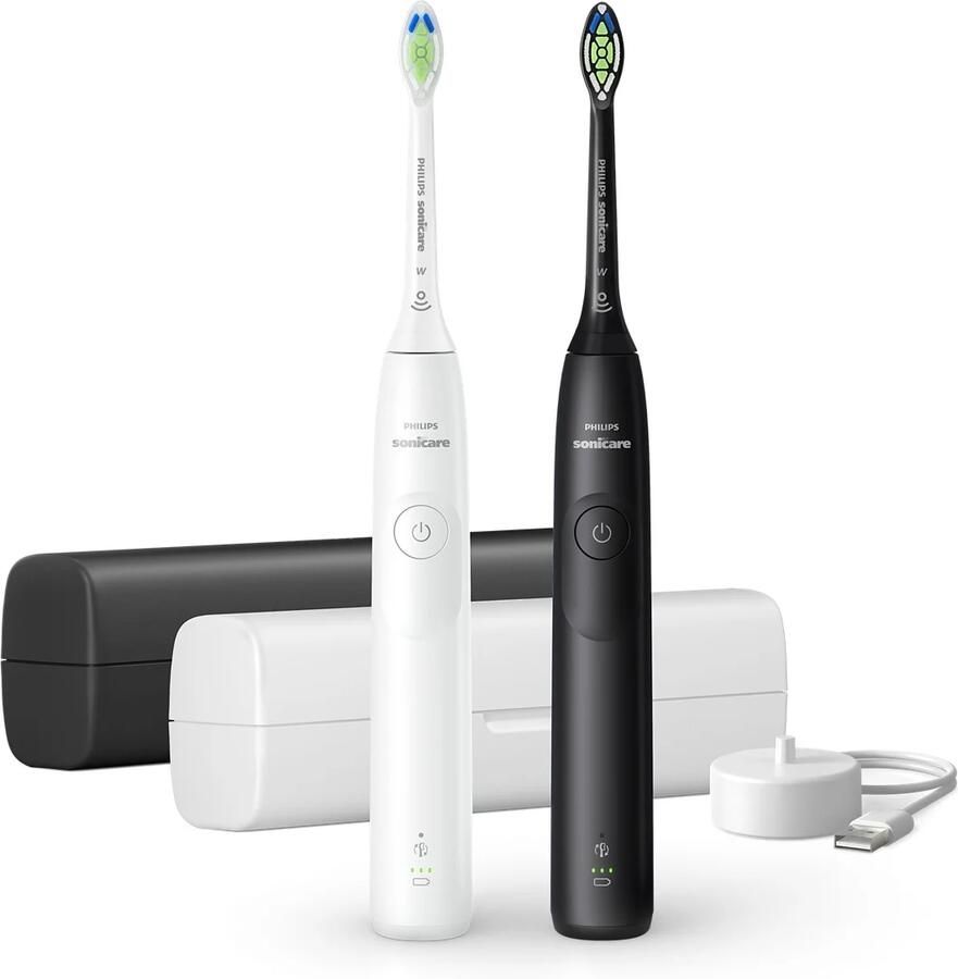 Philips Sonicare 5300 Series Elektrische Tandenborstels Wit & Zwart Duopack- 2 reisetuis Wittere tanden HX7109 01 - Foto 2