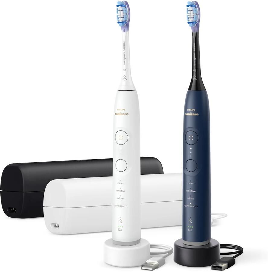 Philips Sonicare 7100 series Elektrische Tandenborstel Wit & Blauw – Duopack – Reisetui HX7429 01