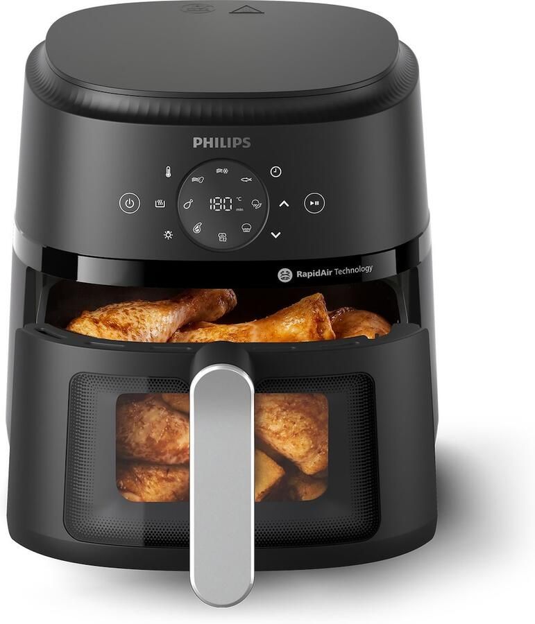 Philips 2000 series NA221 00 friteuse Enkel Vrijstaand 1500 W Heteluchtfriteuse Zwart Zilver - Foto 3