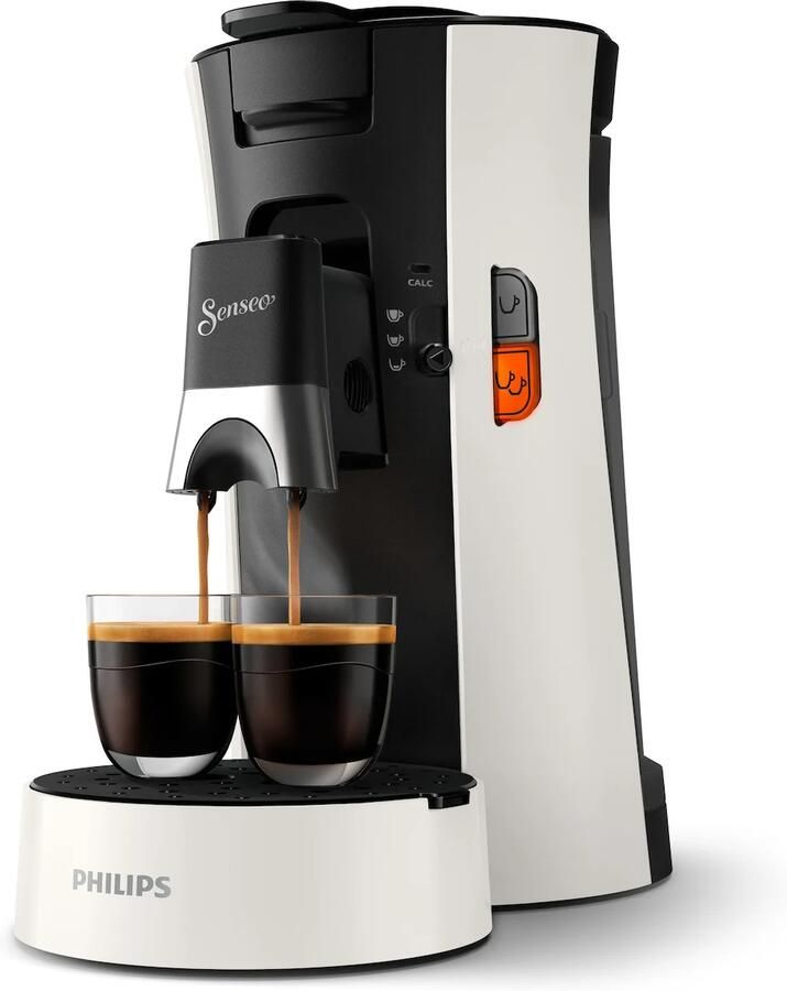 Philips Senseo Select CSA230 00 Koffiepadmachine voor max 2 Kopjes Koffie Exclusief Koffiepads Diepzwart Wit